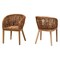 Baxton Studio Mario Modern Bohemian Natural Brown Finished Teak Wood and Rattan 2-Piece Dining Chair Set 232-2PC-13249-ZORO - alternate 1